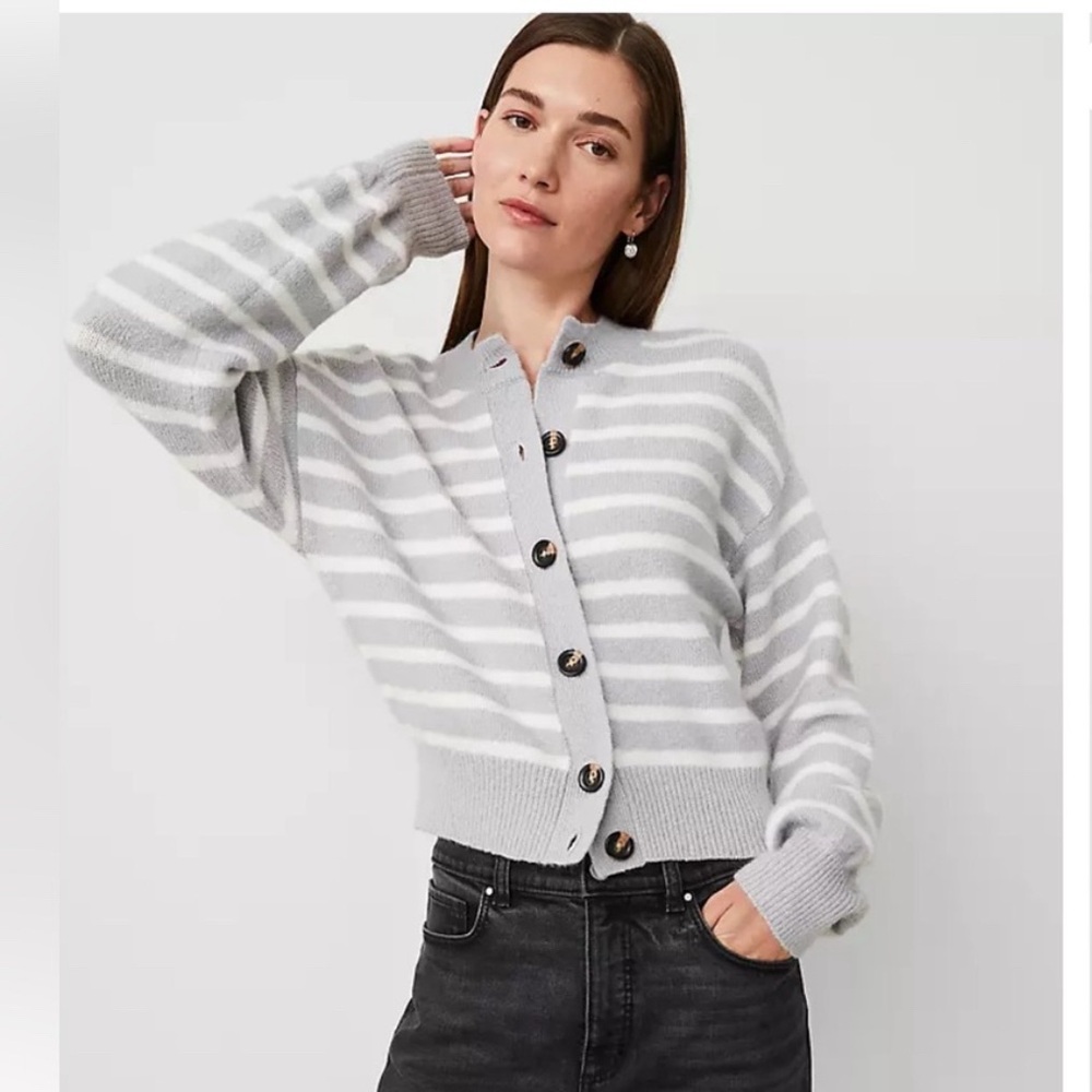 Ann Taylor Striped Caridgan